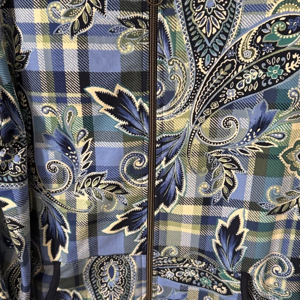 Ruby Rd. Women’s Full Zip Plaid/Paisley Cotton Knit Jacket Size Medium NEW - Picture 5 of 6